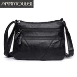 Women Soft Bag Pu Leather Shoulder Bag Washed Leather Crossbody Bag