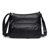 Women Soft Bag Pu Leather Shoulder Bag Washed Leather Crossbody Bag