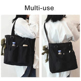 Cotton Canvas Crossbody Bag Large Capacity Waterproof Handbag