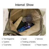 Cotton Canvas Crossbody Bag Large Capacity Waterproof Handbag