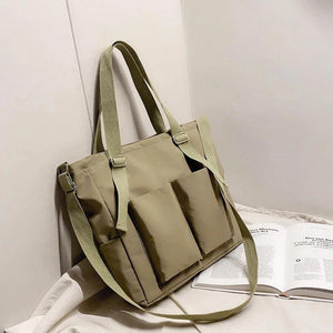 Cotton Canvas Crossbody Bag Large Capacity Waterproof Handbag