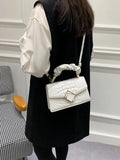 Crocodile Pattern Women's Bag Pleated Top Handle Shoulder Crossbody Bags