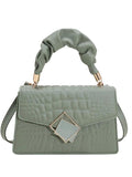 Crocodile Pattern Women's Bag Pleated Top Handle Shoulder Crossbody Bags