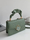 Crocodile Pattern Women's Bag Pleated Top Handle Shoulder Crossbody Bags