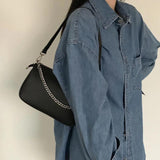 Pu Leather Shoulder Bag For Women Chains Crossbody Handbag Purse 2pcs