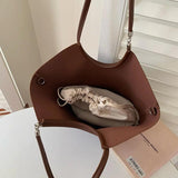 Vintage Pu Leather Shoulder Bag Large Capacity Handbag Bucket Tote
