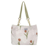 French Style Tulip Flowers Shoulder Bag for Daily Commute