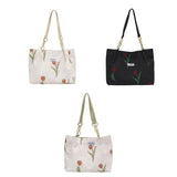 French Style Tulip Flowers Shoulder Bag for Daily Commute