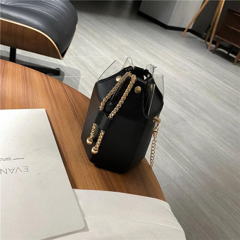 Women Shoulder Bags Messenger Handbags Female Bucket Bag Chain Solid