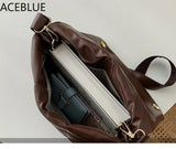Vintage Quilted Crossbody Handbag Large Capacity Shoulder Bag