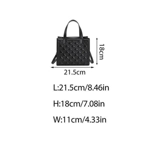 Plaid Tote Handbag PU Leather Women Shoulder Crossbody Bag