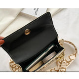 Pure Women Shoulder Bags Thick Chain Portable Square Handbags