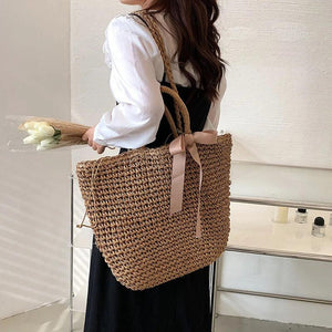 Summer Straw Weave Shoulder Bag For Women Beach Holiday Crossbody Bag