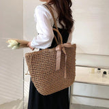 Summer Straw Weave Shoulder Bag For Women Beach Holiday Crossbody Bag