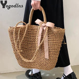 Summer Straw Weave Shoulder Bag For Women Beach Holiday Crossbody Bag