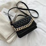 Retro Women Handbags Female Rhombus Chain Messenger Bags Square Shoulder Bags