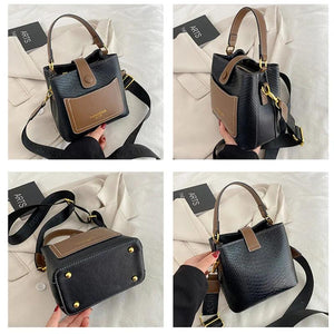 Crocodile Pattern Soft Leather Women's Bucket Bag