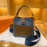 Crocodile Pattern Soft Leather Women's Bucket Bag