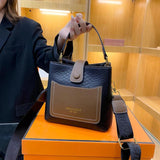 Crocodile Pattern Soft Leather Women's Bucket Bag