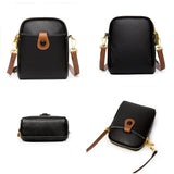 3-Layer Ladies Shoulder Bags Small Women Messenger Purse Leather Handbag