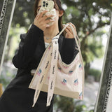 Women's Summer Flower Handbag with Tulip Print Tote