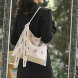 Women's Summer Flower Handbag with Tulip Print Tote
