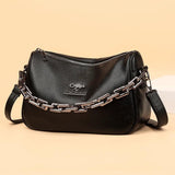 Summer Chain Handbags And Purses Female Travel Totes Solid Small PU Leather