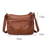 Vintage PU Leather Crossbody Messenger Bag for Women