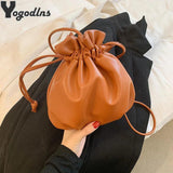 Pleated PU Leather Crossbody Bag Small Purse Handbag for Women