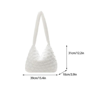 Large Warm Plush Handbag Faux Fur Handbag Winter Furry Crossbody Shoulder Bag