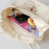 Flower Printed Tote Shoulder Bag Reusable Handbag