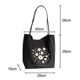 Flower Printed Tote Shoulder Bag Reusable Handbag