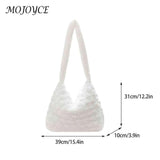 Soft Plush Crossbody Bag Fluffy Rhombus Pattern Shoulder Bag