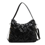 Lattice Pattern Shoulder Bag Large Capacity Tote Bags Feather Padded Shopping