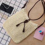 Thai Crochet Messenger Bag with Fringed Shoulder Woven Beach Bag