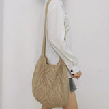 Knitted Women Shoulder Bag for Winter Autumn Shopping