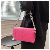Green Quilted Shoulder Bag for Women Retro Clutch Tote