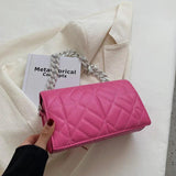 Green Quilted Shoulder Bag for Women Retro Clutch Tote