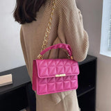 Solid Women's Shoulder Bag Flap Lady Handbags Chain Strap Crossbody Bags