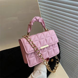 Solid Women's Shoulder Bag Flap Lady Handbags Chain Strap Crossbody Bags