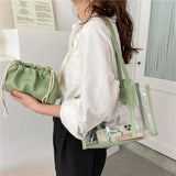 Transparent PVC Shopping Bag Jelly Totes Shoulder Bags