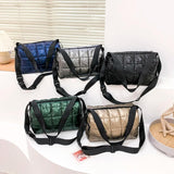 Pleated Quilted Crossbody Bag Mini Zipper Handbag