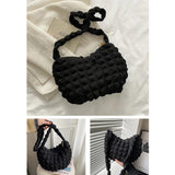 Women Cloud Bubbles Shoulder Bag Soft Cloth Handbag