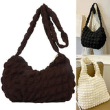 Women Cloud Bubbles Shoulder Bag Soft Cloth Handbag