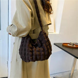 Women Cloud Bubbles Shoulder Bag Soft Cloth Handbag