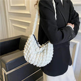 Women Cloud Bubbles Shoulder Bag Soft Cloth Handbag