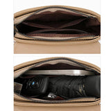 Litchi Leather Messenger Bag Women Handbag Shoulder Bag Flap