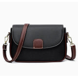 Litchi Leather Messenger Bag Women Handbag Shoulder Bag Flap