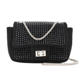 Vintage Rhinestone Crossbody Bag Women Glitter Chain Shoulder