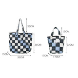 Plaid Checked Canvas Handbags Large Capacity Tote Bag